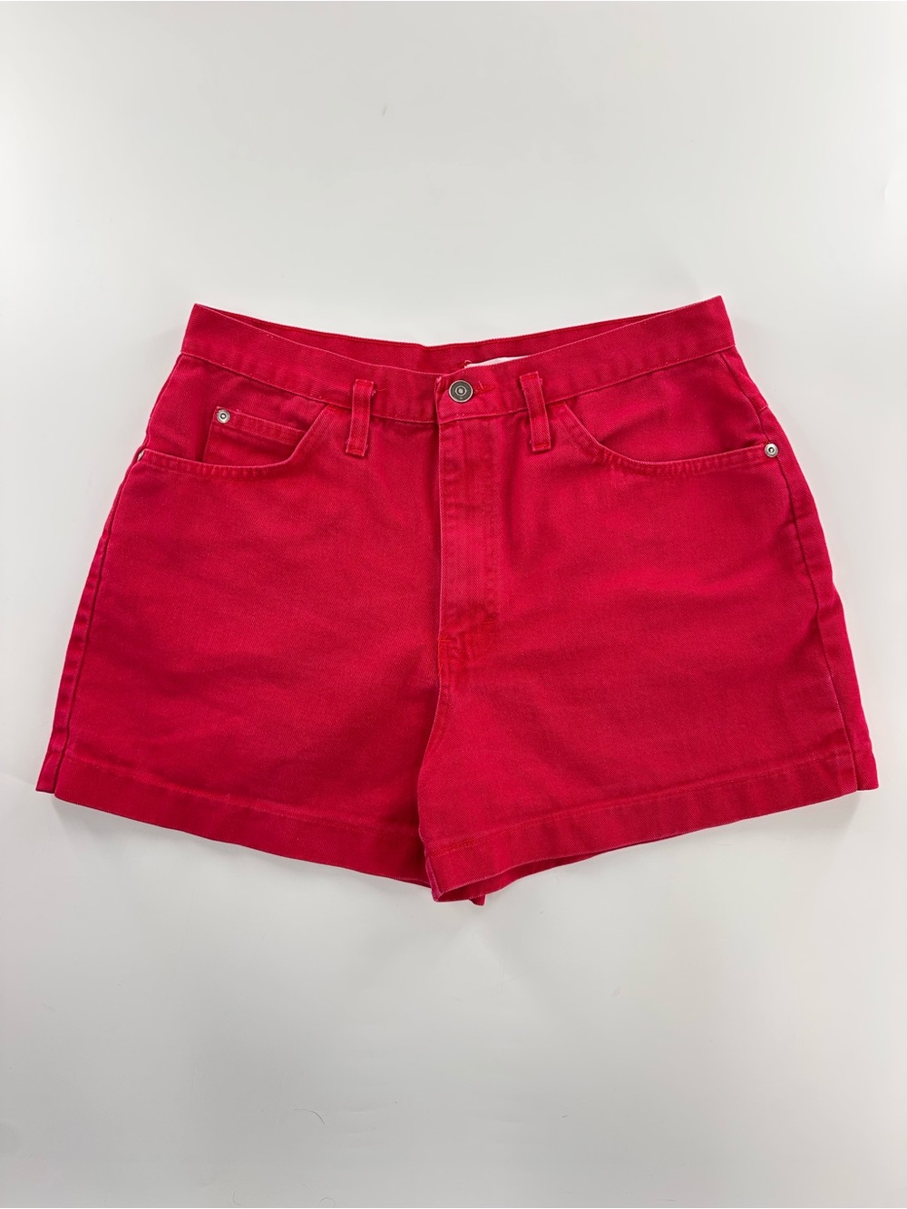 90's Red Denim High Rise Mom Shorts Women's Size M/L - Picture 1 of 10